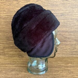 Vintage Goorin Bros Black‎ Faux Fur Ushanka Trapper Trooper Hat Ear Flaps Size M